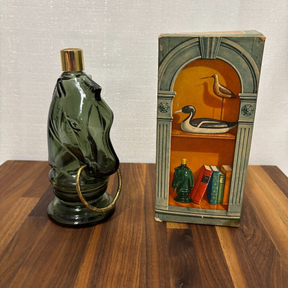 Vintage Avon Pony Decanter Wild Country After Shave 4‎ oz Empty Bottle w/ Box